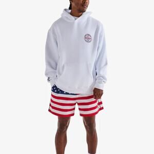 Malbon Eagle Buckets White In Golf We Trust Logo Hoodie S NEW Blue Sweatshirt